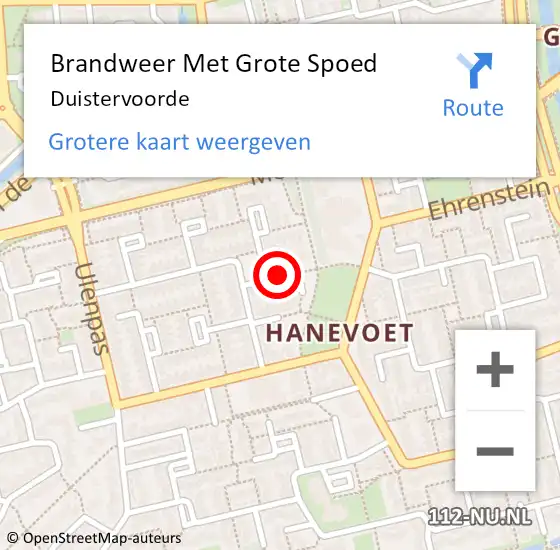 Locatie op kaart van de 112 melding: Brandweer Met Grote Spoed Naar Duistervoorde op 12 juni 2015 20:11