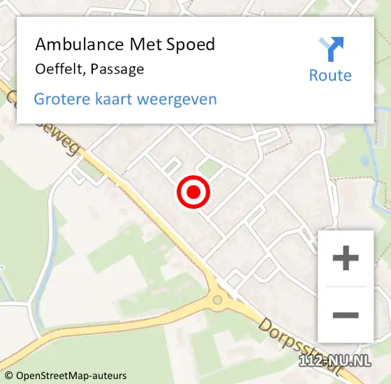 Locatie op kaart van de 112 melding: Ambulance Met Spoed Naar Oeffelt, Passage op 12 september 2013 12:46