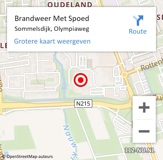 Locatie op kaart van de 112 melding: Brandweer Met Spoed Naar Sommelsdijk, Olympiaweg op 13 juni 2015 01:21