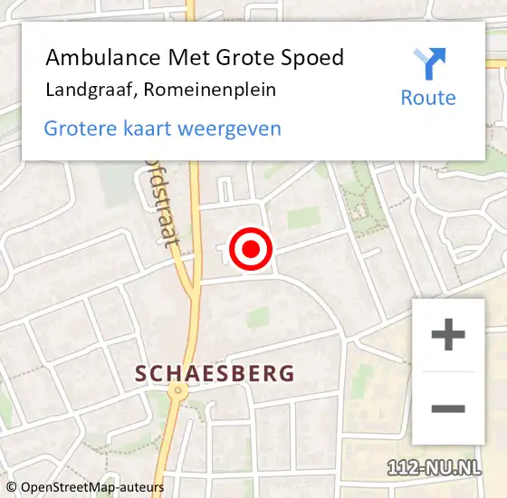 Locatie op kaart van de 112 melding: Ambulance Met Grote Spoed Naar Landgraaf, Romeinenplein op 10 november 2013 20:26