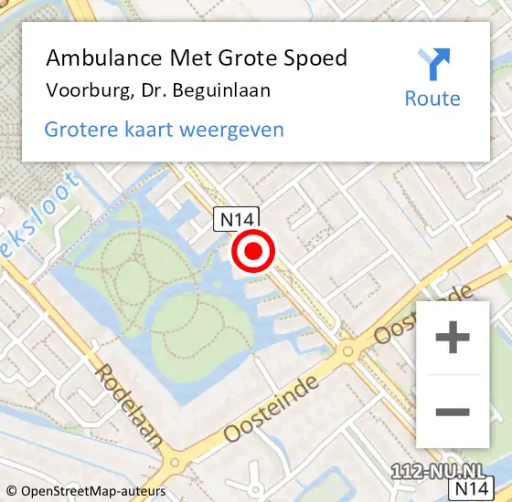 Locatie op kaart van de 112 melding: Ambulance Met Grote Spoed Naar Voorburg, Dr. Beguinlaan op 13 juni 2015 06:20