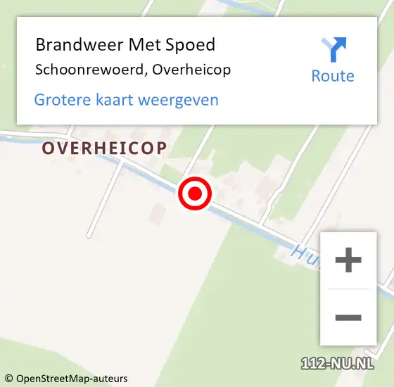 Locatie op kaart van de 112 melding: Brandweer Met Spoed Naar Schoonrewoerd, Overheicop op 13 juni 2015 06:28