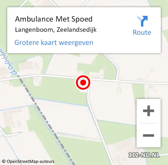 Locatie op kaart van de 112 melding: Ambulance Met Spoed Naar Langenboom, Zeelandsedijk op 13 juni 2015 06:38