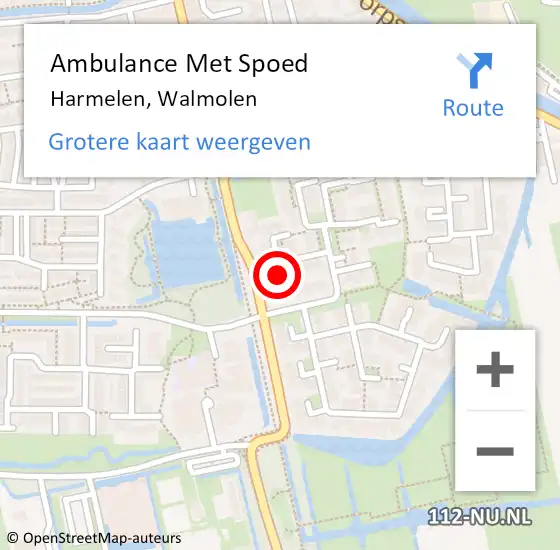 Locatie op kaart van de 112 melding: Ambulance Met Spoed Naar Harmelen, Walmolen op 13 juni 2015 09:51