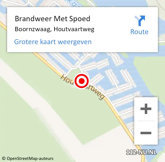 Locatie op kaart van de 112 melding: Brandweer Met Spoed Naar Boornzwaag, Houtvaartweg op 13 juni 2015 10:00