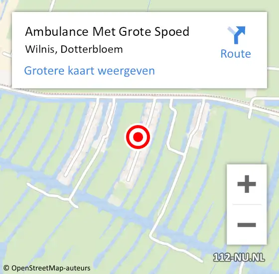 Locatie op kaart van de 112 melding: Ambulance Met Grote Spoed Naar Wilnis, Dotterbloem op 13 juni 2015 10:46