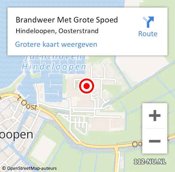 Locatie op kaart van de 112 melding: Brandweer Met Grote Spoed Naar Hindeloopen, Oosterstrand op 13 juni 2015 11:14