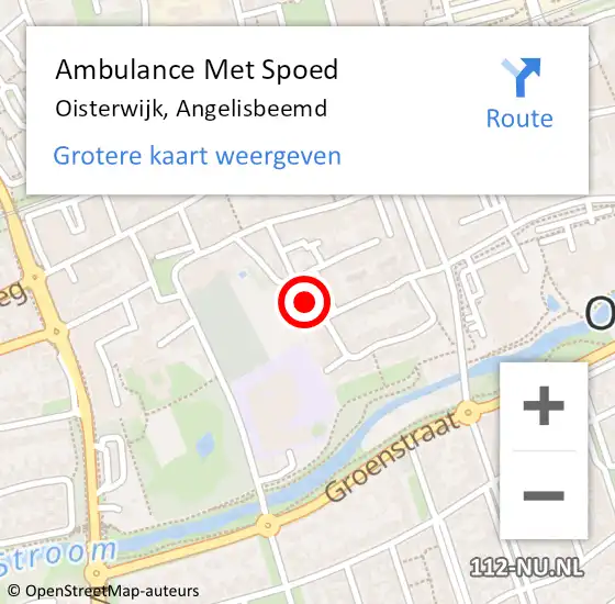 Locatie op kaart van de 112 melding: Ambulance Met Spoed Naar Oisterwijk, Angelisbeemd op 13 juni 2015 12:37