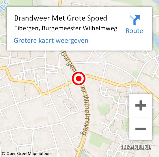 Locatie op kaart van de 112 melding: Brandweer Met Grote Spoed Naar Eibergen, Burgemeester Wilhelmweg op 13 juni 2015 13:43