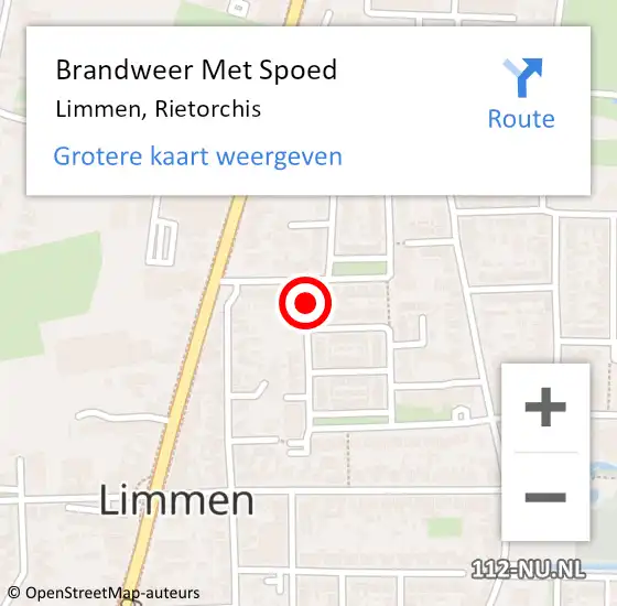 Locatie op kaart van de 112 melding: Brandweer Met Spoed Naar Limmen, Rietorchis op 13 juni 2015 14:46