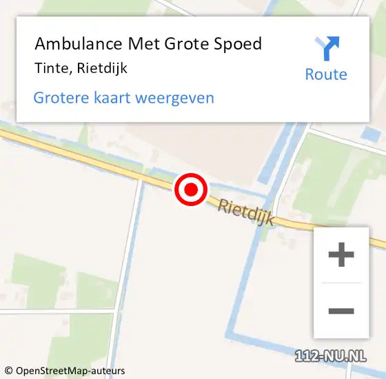 Locatie op kaart van de 112 melding: Ambulance Met Grote Spoed Naar Tinte, Rietdijk op 13 juni 2015 15:03