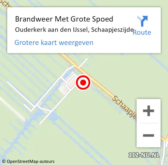 Locatie op kaart van de 112 melding: Brandweer Met Grote Spoed Naar Ouderkerk aan den IJssel, Schaapjeszijde op 13 juni 2015 15:29