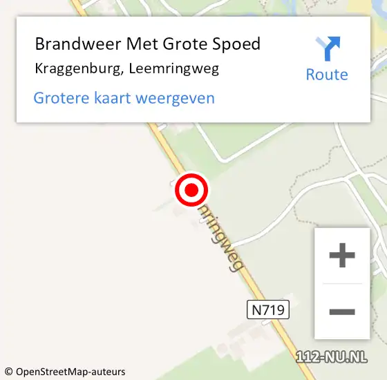 Locatie op kaart van de 112 melding: Brandweer Met Grote Spoed Naar Kraggenburg, Leemringweg op 13 juni 2015 17:32