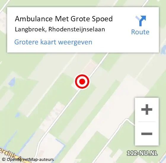 Locatie op kaart van de 112 melding: Ambulance Met Grote Spoed Naar Langbroek, Rhodensteijnselaan op 13 juni 2015 17:45