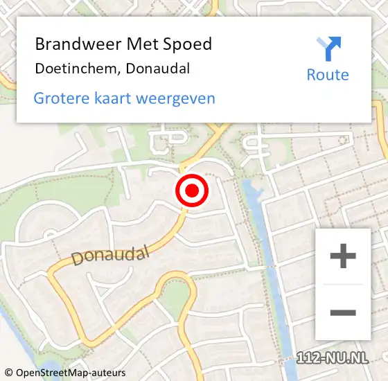 Locatie op kaart van de 112 melding: Brandweer Met Spoed Naar Doetinchem, Donaudal op 10 november 2013 22:47