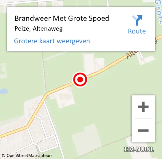 Locatie op kaart van de 112 melding: Brandweer Met Grote Spoed Naar Peize, Altenaweg op 13 juni 2015 22:51