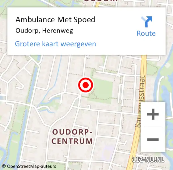 Locatie op kaart van de 112 melding: Ambulance Met Spoed Naar Oudorp, Herenweg op 14 juni 2015 03:03