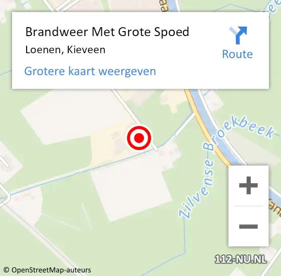 Locatie op kaart van de 112 melding: Brandweer Met Grote Spoed Naar Loenen, Kieveen op 10 november 2013 23:41