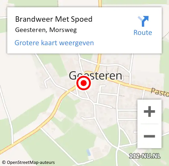 Locatie op kaart van de 112 melding: Brandweer Met Spoed Naar Geesteren, Morsweg op 14 juni 2015 08:04