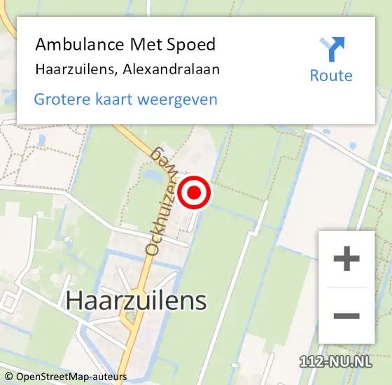 Locatie op kaart van de 112 melding: Ambulance Met Spoed Naar Haarzuilens, Alexandralaan op 14 juni 2015 08:09