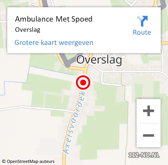 Locatie op kaart van de 112 melding: Ambulance Met Spoed Naar Overslag op 14 juni 2015 11:12