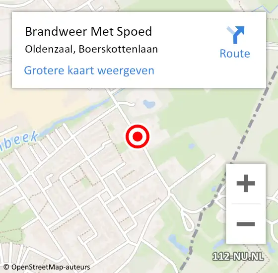 Locatie op kaart van de 112 melding: Brandweer Met Spoed Naar Oldenzaal, Boerskottenlaan op 14 juni 2015 11:57