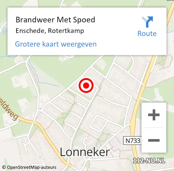 Locatie op kaart van de 112 melding: Brandweer Met Spoed Naar Enschede, Rotertkamp op 14 juni 2015 13:31