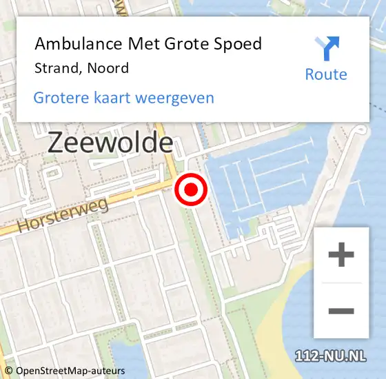 Locatie op kaart van de 112 melding: Ambulance Met Grote Spoed Naar Strand, Noord op 14 juni 2015 13:53