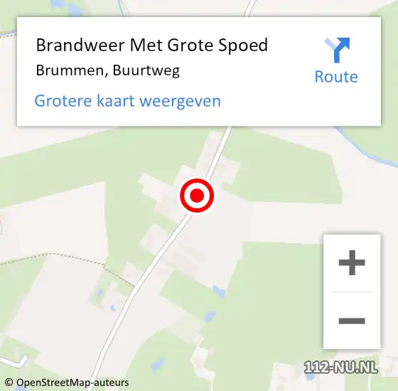 Locatie op kaart van de 112 melding: Brandweer Met Grote Spoed Naar Brummen, Buurtweg op 11 november 2013 01:48