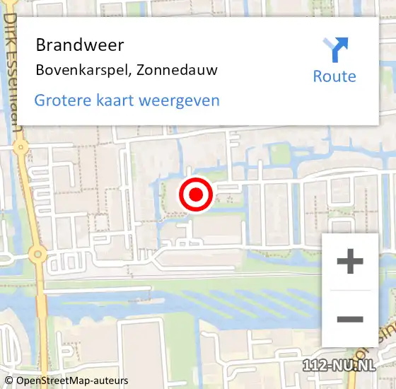 Locatie op kaart van de 112 melding: Brandweer Bovenkarspel, Zonnedauw op 14 juni 2015 17:27