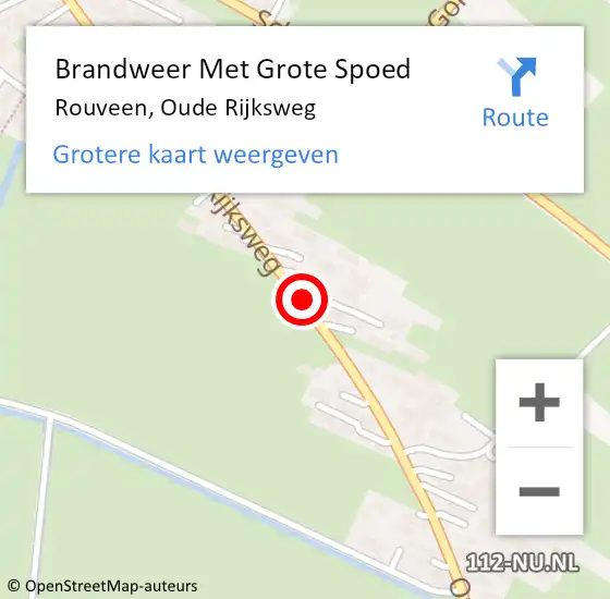 Locatie op kaart van de 112 melding: Brandweer Met Grote Spoed Naar Rouveen, Oude Rijksweg op 15 juni 2015 03:10