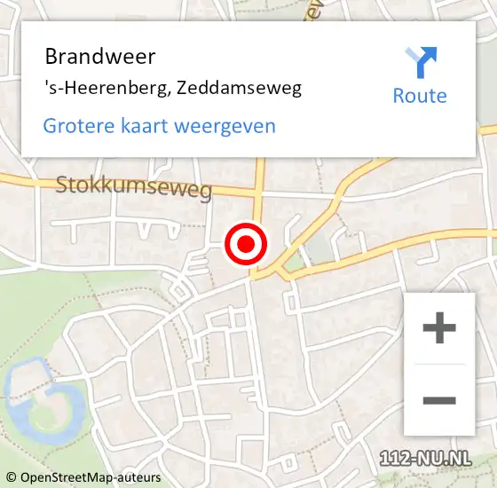 Locatie op kaart van de 112 melding: Brandweer 's-Heerenberg, Zeddamseweg op 15 juni 2015 07:14