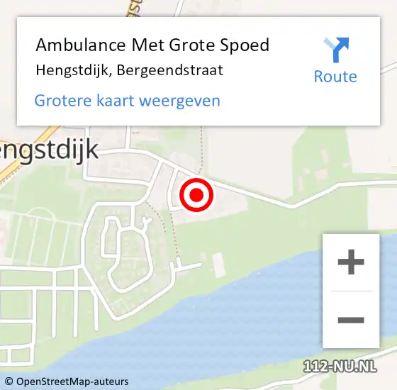 Locatie op kaart van de 112 melding: Ambulance Met Grote Spoed Naar Hengstdijk, Bergeendstraat op 11 november 2013 04:31