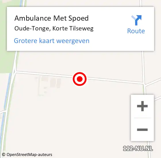 Locatie op kaart van de 112 melding: Ambulance Met Spoed Naar Oude-Tonge, Korte Tilseweg op 15 juni 2015 07:55