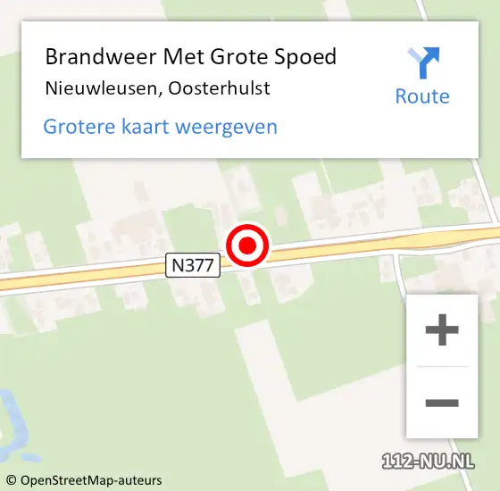 Locatie op kaart van de 112 melding: Brandweer Met Grote Spoed Naar Nieuwleusen, Oosterhulst op 15 juni 2015 08:02