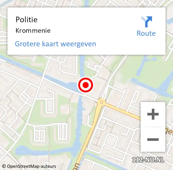 Locatie op kaart van de 112 melding: Politie Krommenie op 15 juni 2015 08:23