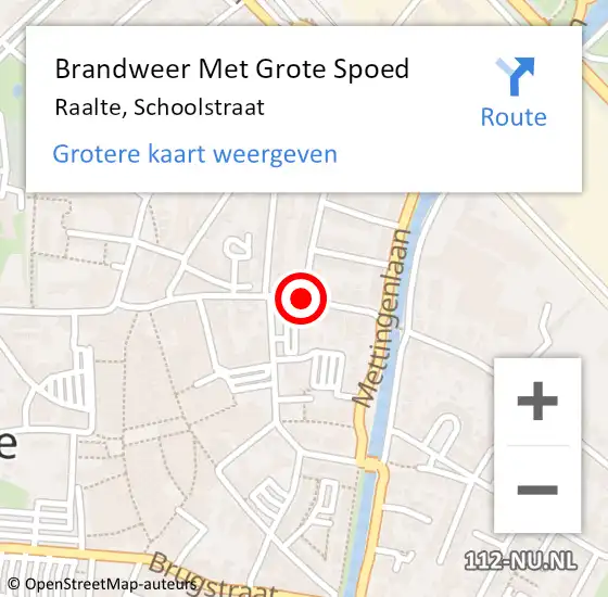 Locatie op kaart van de 112 melding: Brandweer Met Grote Spoed Naar Raalte, Schoolstraat op 15 juni 2015 09:49