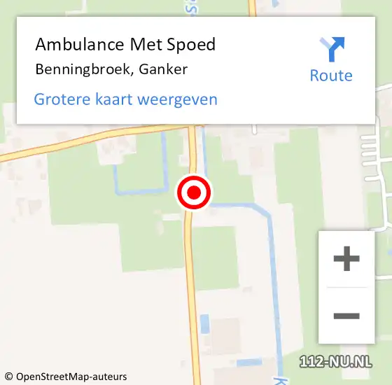 Locatie op kaart van de 112 melding: Ambulance Met Spoed Naar Benningbroek, Ganker op 15 juni 2015 10:07