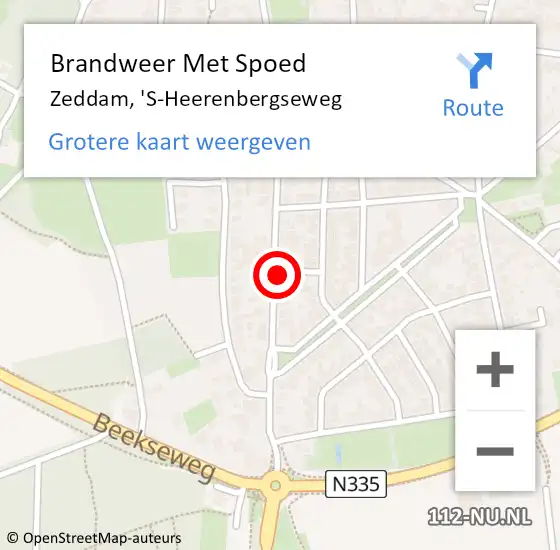 Locatie op kaart van de 112 melding: Brandweer Met Spoed Naar Zeddam, 'S-Heerenbergseweg op 15 juni 2015 10:21