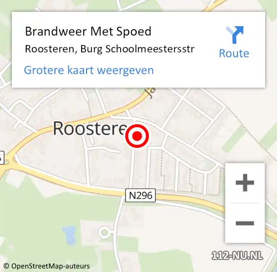 Locatie op kaart van de 112 melding: Brandweer Met Spoed Naar Roosteren, Burg Schoolmeestersstr op 15 juni 2015 10:42