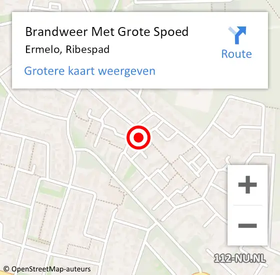 Locatie op kaart van de 112 melding: Brandweer Met Grote Spoed Naar Ermelo, Ribespad op 15 juni 2015 10:43