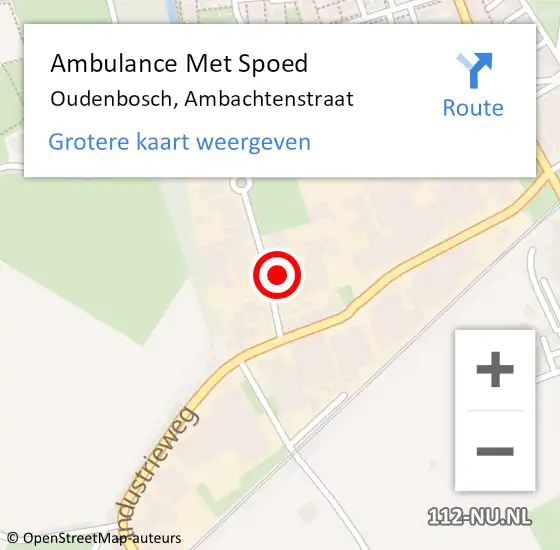 Locatie op kaart van de 112 melding: Ambulance Met Spoed Naar Oudenbosch, Ambachtenstraat op 15 juni 2015 12:35