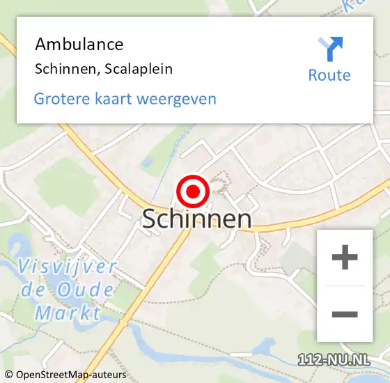 Locatie op kaart van de 112 melding: Ambulance Schinnen, Scalaplein op 15 juni 2015 14:27