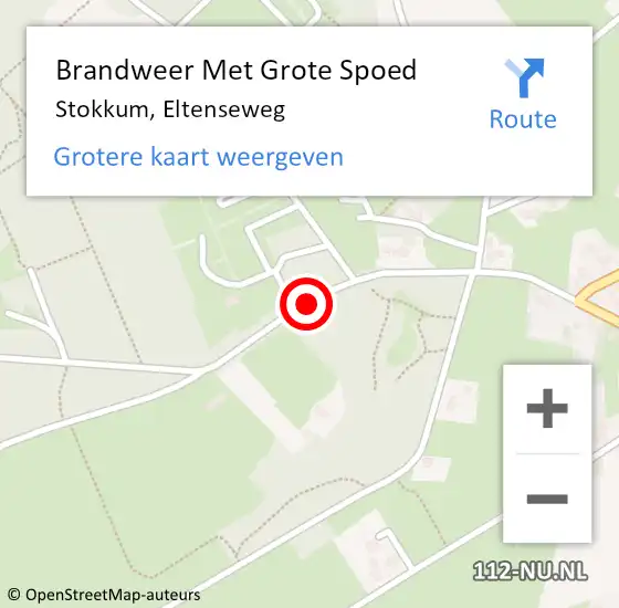 Locatie op kaart van de 112 melding: Brandweer Met Grote Spoed Naar Stokkum, Eltenseweg op 15 juni 2015 14:28