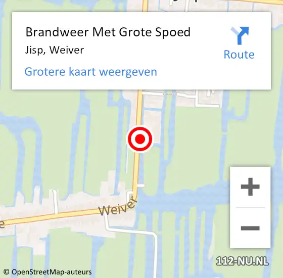 Locatie op kaart van de 112 melding: Brandweer Met Grote Spoed Naar Jisp, Weiver op 15 juni 2015 15:20