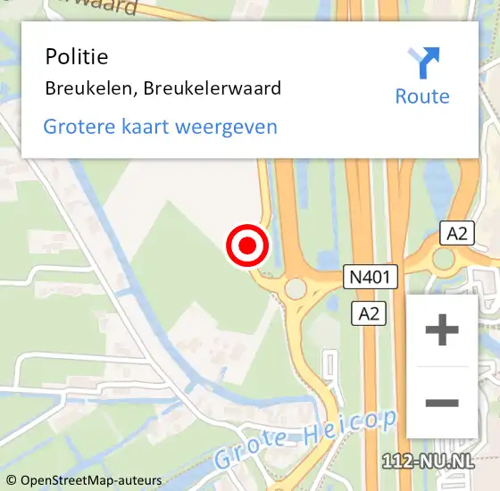 Locatie op kaart van de 112 melding: Politie Breukelen, Breukelerwaard op 15 juni 2015 15:44