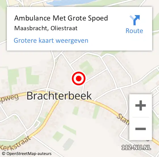 Locatie op kaart van de 112 melding: Ambulance Met Grote Spoed Naar Maasbracht, Oliestraat op 11 november 2013 07:39