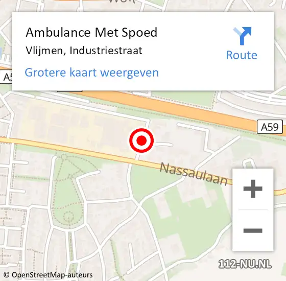 Locatie op kaart van de 112 melding: Ambulance Met Spoed Naar Vlijmen, Industriestraat op 15 juni 2015 17:29