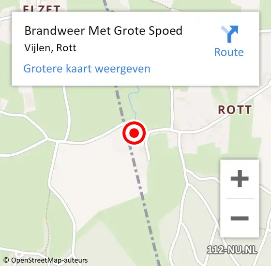 Locatie op kaart van de 112 melding: Brandweer Met Grote Spoed Naar Vijlen, Rott op 15 juni 2015 21:14