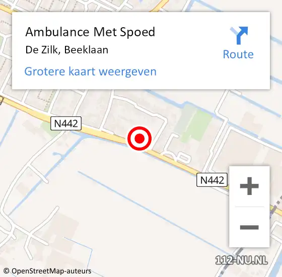 Locatie op kaart van de 112 melding: Ambulance Met Spoed Naar De Zilk, Beeklaan op 15 juni 2015 22:00